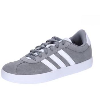 Zapatillas adidas VL Court 3.0 infantil, Zapatilla de deporte unisex para niños, color gris con detalles en blanco, talla 39 1/3 EU