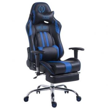 Silla de gaming Limit V2 en cuero sintético, ajustable en altura y giratoria, con reposapiés