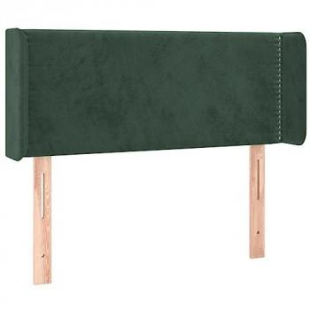 Cabecero con LED de terciopelo verde oscuro 83x16x78/88 cm