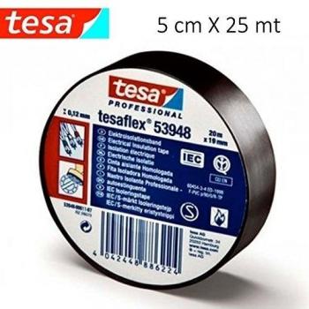 Tesa - Cinta aislante (5 cm x 25 mt Color Negro