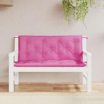 Cojines de Banco de Jardín 2 Piezas Rosa 120x50x7 cm Tela