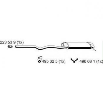 Silenciador trasero ERNST 177108 para Volkswagen Transporter 5 y Multivan V 2.0 BITDI
