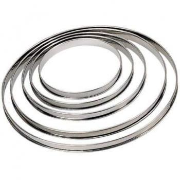 Círculo para Tartas de Acero Inoxidable Ø 16 x H 2 cm - Bordes Rizados, Antiadherente y Compatible con Inducción