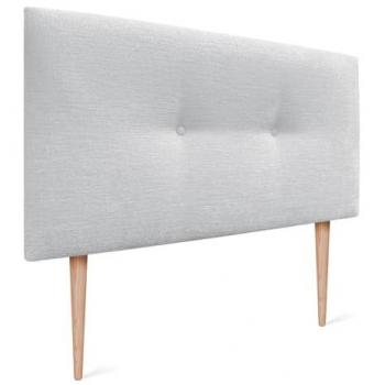 Cabecero Tapizado en Lana Natural Blanco con Botones y Patas, 110x105cm - Modelo Winter Luxury