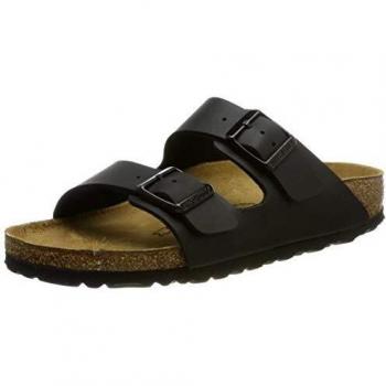 Birkenstock Arizona BF Sandalia Plana Negra para Mujer con Dos Hebillas, Talla 40