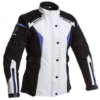 Bering chaqueta moto Lady Safari, negro/gris/azul, talla 38 