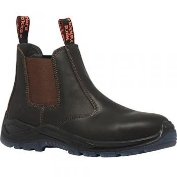 Hard Yakka Banjo Brown Leather Elastic Gusset Safety Boots