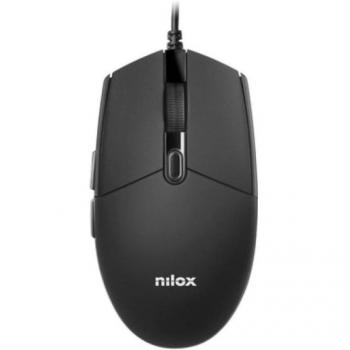Ratón Óptico Nilox, USB, 3200 DPI, Cable 1.5m, Color Negro