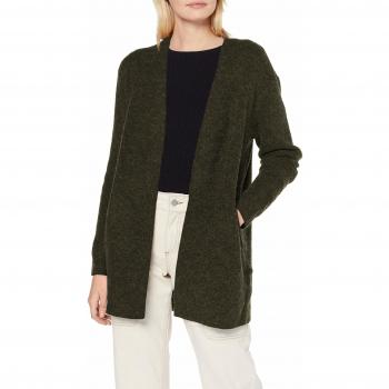 PIECES Pcella LS Wool Knit Cardigan Chaqueta Punto, Verde