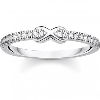 Thomas Sabo Infinity Ring for Women in Sterling Silver with White Zirconia - Size 52