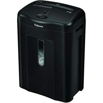 Fellowes 11C - Destructora trituradora de papel, corte en partículas, destruye hasta 11 hojas, uso personal, tritura tarjetas de crédito, color negro