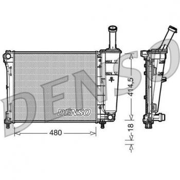 Radiador DENSO DRM09161 para refrigeración del motor de FORD Ka y FIAT 500