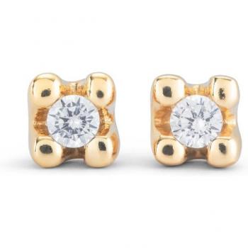 Cosmos 18k Gold Plated Earrings with White Zirconia - UNO de 50