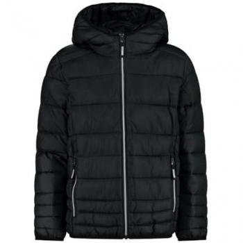 CMP Chaqueta Outdoor para Niño con Capucha Fija, Aislante Feel-Warm, Color Negro, Talla 152