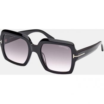 Tom Ford Chic Square Sunglasses, Black Unisex, Size: 54 MM/One Size, Gray Gradient Lenses