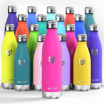 MIKAMEE Botella de Agua Acero Inoxidable 350/500/650/750ml | Aislamiento de Vacío de Doble Pared airBottle | sin bpa Botella termica | Mantiene 24h frías/12h Calientes | para Niños, Deporte, Oficina