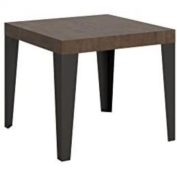 Mesa Extensible 90x90/246 cm Estructura Flame Nogal Antracita
