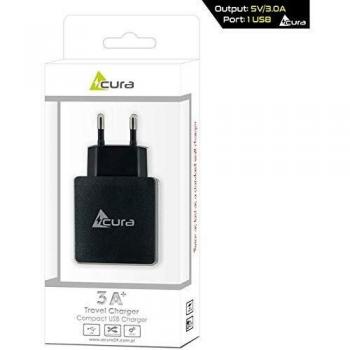 SATYCON Cargador DE CASA USB Acura 5V / 3A Negro