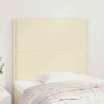 Cabeceros de cama en cuero sintético color crema, 2 piezas, dimensiones 80x5x78/88 cm
