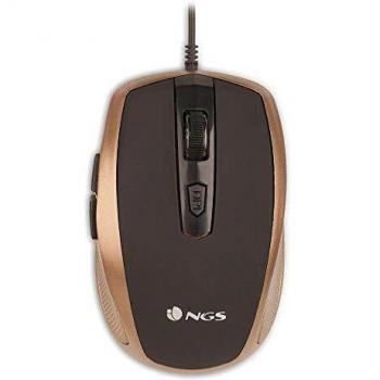 NGS Tick Gold USB Optical Mouse - 800/1600 DPI, 6 Buttons, Gold & Black