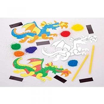 Baker Ross- Kits de imanes de dragones para decorar con arena
