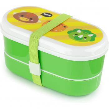 Fiambrera Taper Bento con Compartimentos y Cubiertos - Dinosaurios