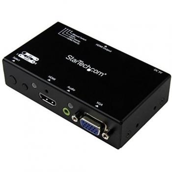 StarTech.com 2x1 VGA + HDMI to HDMI Switch / Selector Box - 1080p Multi Video Input Automatic Switcher - 2 Computers In 1 Monitor Out