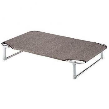 Feplast 70504989 Cama Plegable para Perros Dream 60, Estructura Plegable de Aluminio, Tela de Tejido, 62 x 44 x 7 Cm Tórtola, Negro