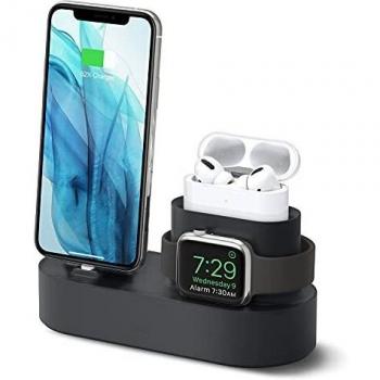 elago 3 en 1 Base de Carga Compatible con Apple Watch Series SE,6/5/4/3/2/1, Compatible con AirPods Pro, Compatible con Todos Modelos de iPhone [Necesario Cable Original-No Incluido]