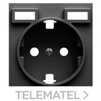 Tapa enchufe Schuko con doble cargador USB 2.1A tipo A color Titanio Simon 82 Concept