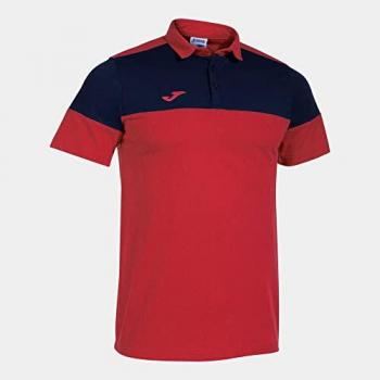 Polo de manga corta para hombre color rojo marino, tipo crew v, marca Joma