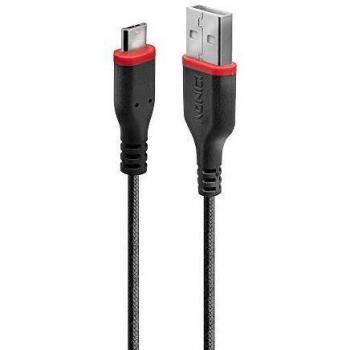 Cable de Carga USB 2.0 de 0,5 m Tipo A a Micro-B Negro