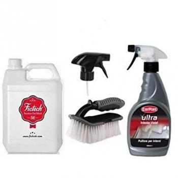 Kit de mantenimiento y limpieza impermeabilizante para capotas y tejidos con cepillo