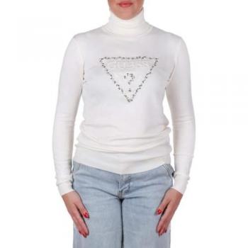 Guess Women's Ecru Regular Fit Pullover with Roll Neck 'PIPER', Size L