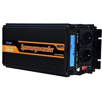 Inversor de corriente 3000w convertidor de voltaje 12v a 220v de onda sinusoidal modificada LCD