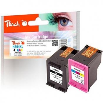 Pack Ahorro de Cartuchos de Tinta Peach 304XL - Alto Rendimiento (Negro, Cian, Magenta, Amarillo) - Compatible con HP DeskJet 3700/3750