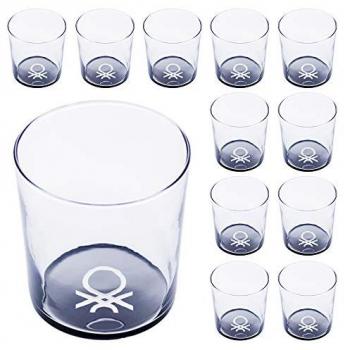 Set de 12 Vasos de Vidrio Decorados 33 Cl - Cristalería de Alta Calidad para Ocasiones Especiales y Uso Diario - Apto para Lavavajillas