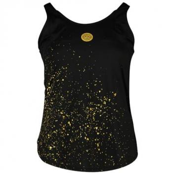 Camiseta de tirantes Bidi Badu Paris 2024 para mujeres, color negro y dorado, talla XS