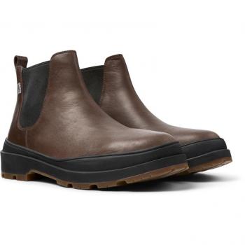 Camper Brutus Trek Hydroshield Leather Ankle Boots for Men - Brown, Size 46