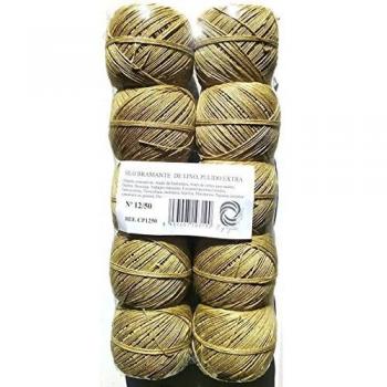 Espaflax. 365015 Pack 10 Ovillos Bramante Pulido Extra n.8, Natural, 5 x 5 x 5,5 cm