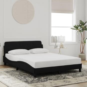 Cama solar sin colchón terciopelo negro 120x200 cm