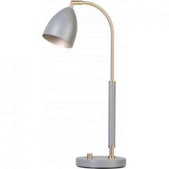 Lámpara de mesa DELUXE en metal y gris cálido / latón de 9,8 cm de diámetro - Belid - Deluxe - Lámpara de mesa 1 luz Latón, gris cálido