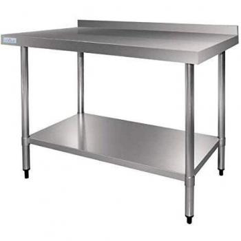 Vogue acero inoxidable mesa con Upstand 1500 mm Vinilo Adhesivo comercial Catering