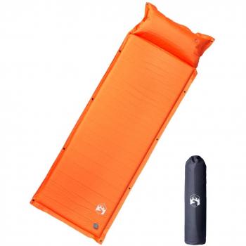 Colchón de Camping Autoinflable con Almohada Integrada 1 Persona Aire Color Naranja