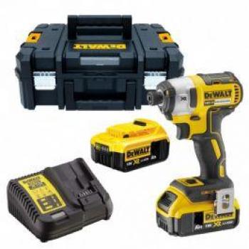 DeWALT DCF887M2 Cordless 18V Brushless Impact Driver with 2x4Ah Batteries, Charger, and TSTAK Case