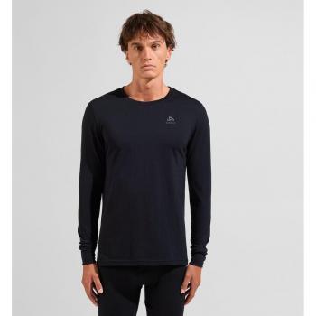 Odlo Men's Merino 200 Long Sleeve Thermal Crew Neck Shirt - Black, XL