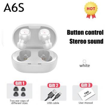 Auriculares Inalámbricos Estéreo TWS E6S A6S con Bluetooth, Micrófono y Estuche de Carga de 350mAh - Deportivos