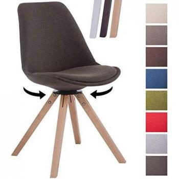 Silla de Visitas Troyes Square en Tela Gris Oscuro, Giratoria y con Patas de Madera Sólida