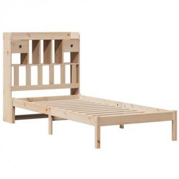 Cama con estantería sin colchón madera maciza de pino 90x200 cm