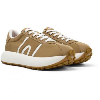 Zapatillas deportivas de mujer Camper Pelotas Athens con cordones y plataforma, color marrón claro, talla 40